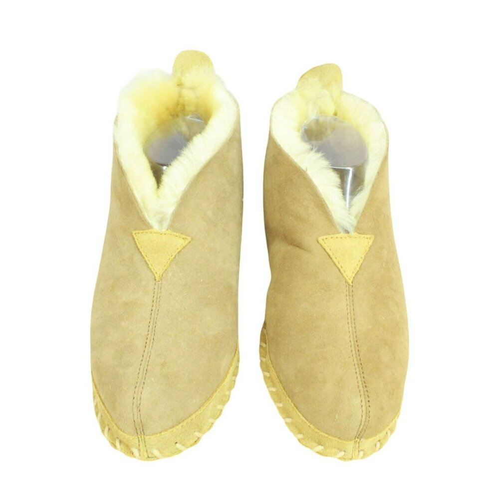 LL Bean Brown Suede Wicked Good Shearling Lined Slipper Ankle Boots Size 9 M - Picture 5 of 10